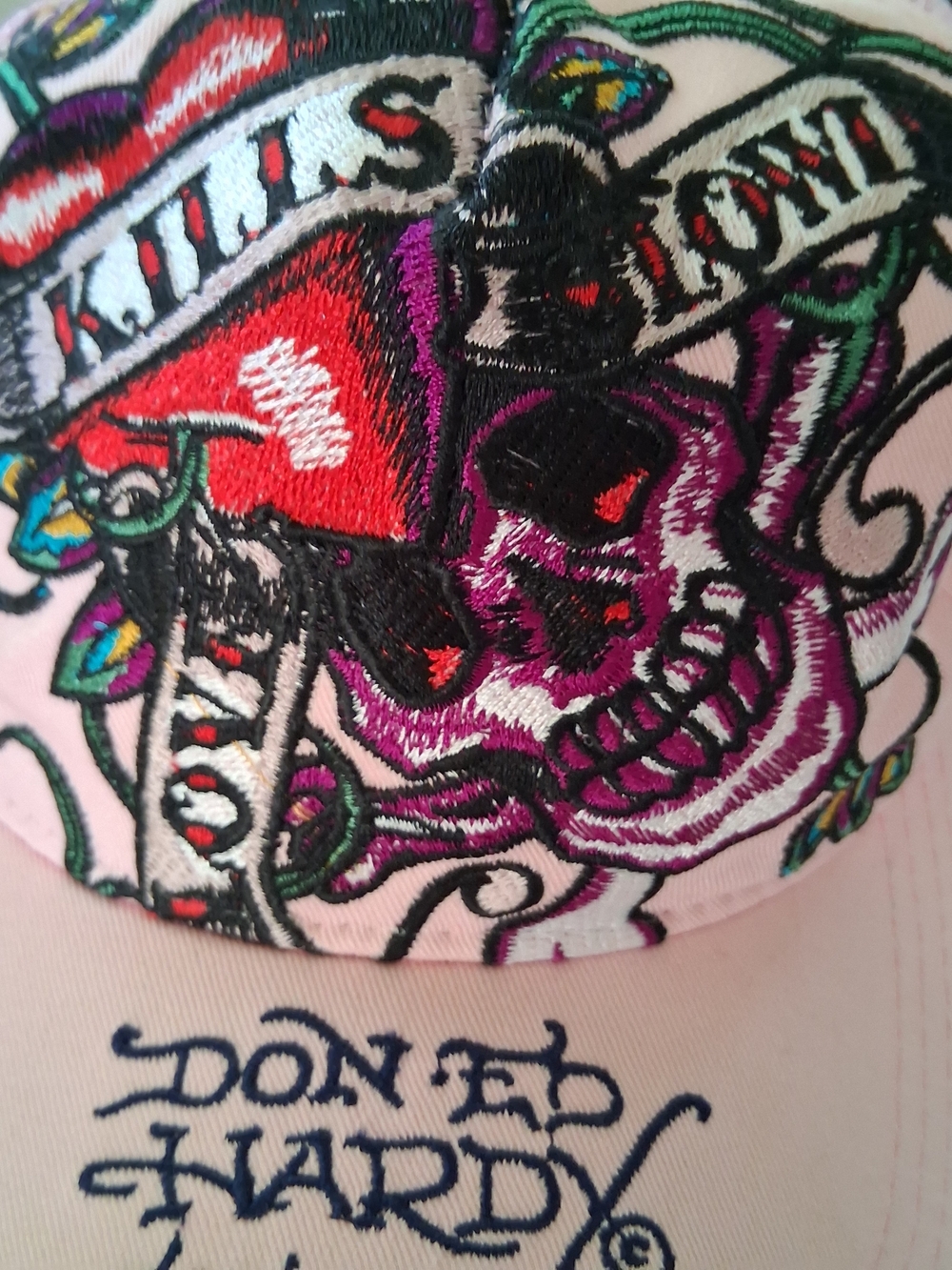 Ed Hardy Tattoo Trucker Hat • Black • Y2K Rhinestone Cap - Picture 2 of 5